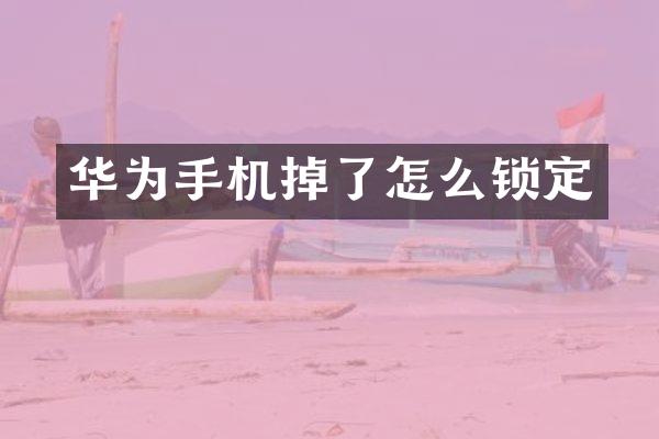 华为手机掉了怎么锁定