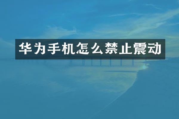 华为手机怎么禁止震动