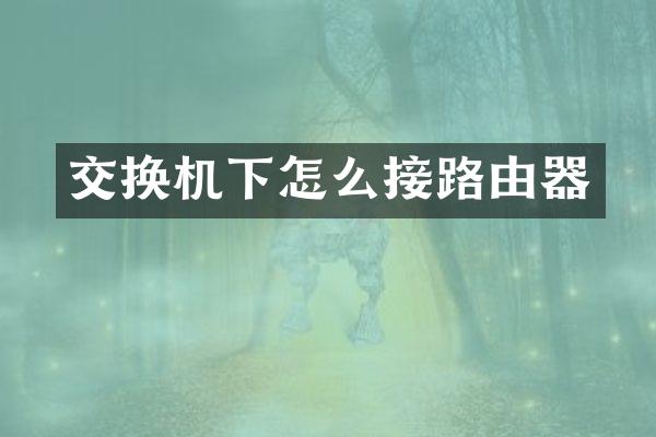 交换机下怎么接路由器