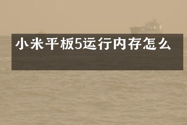 小米平板5运行内存怎么开