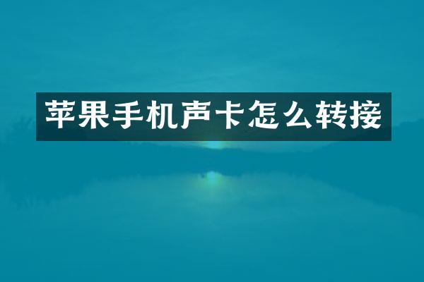 苹果手机声卡怎么转接