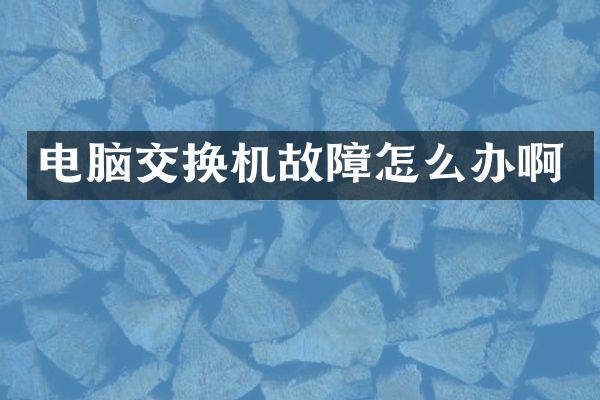 电脑交换机故障怎么办啊