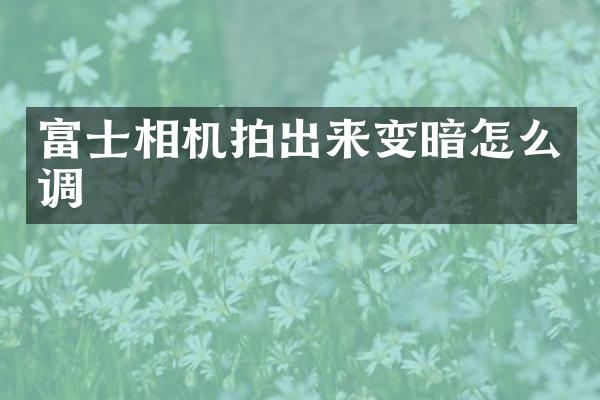 富士相机拍出来变暗怎么调