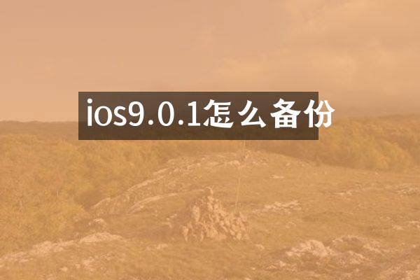 ios9.0.1怎么备份