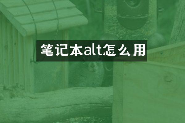 笔记本alt怎么用
