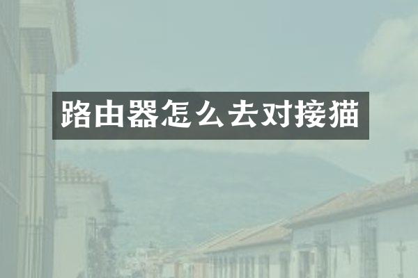 路由器怎么去对接猫