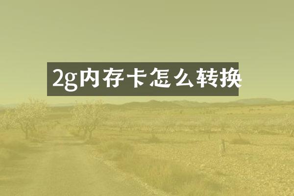 2g内存卡怎么转换