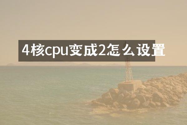 4核cpu变成2怎么设置