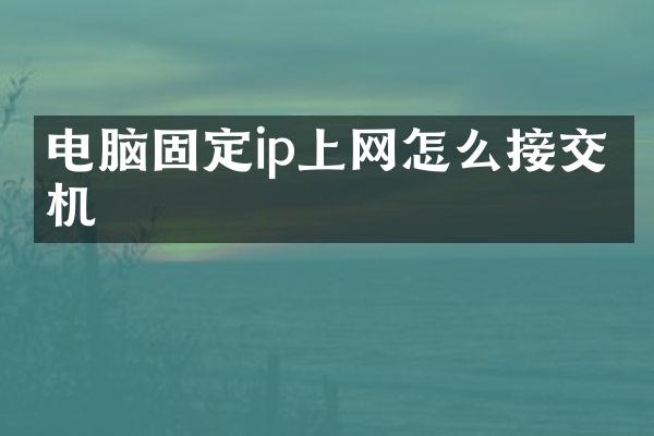 电脑固定ip上网怎么接交换机