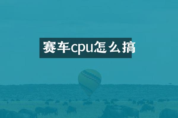 赛车cpu怎么搞
