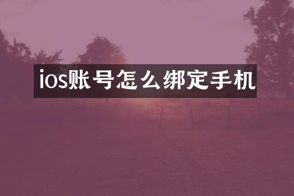 ios账号怎么绑定手机