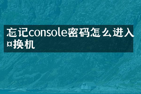 忘记console密码怎么进入交换机