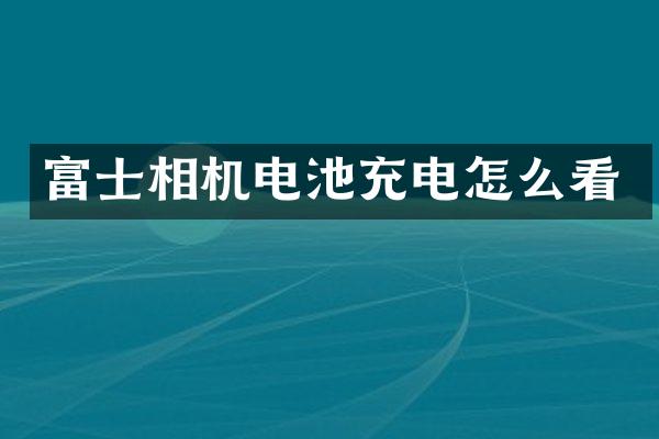 富士相机电池充电怎么看