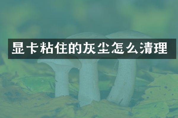 显卡粘住的灰尘怎么清理