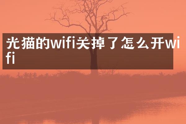 光猫的wifi关掉了怎么开wifi