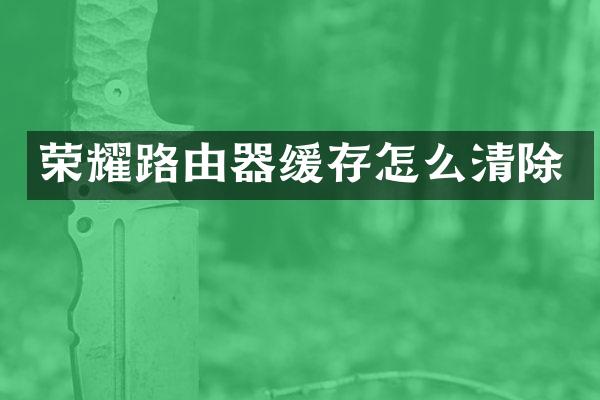 荣耀路由器缓存怎么清除