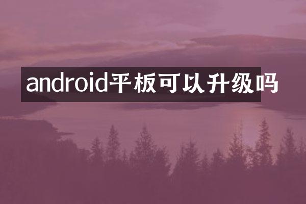 android平板可以升级吗