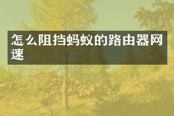 怎么阻挡蚂蚁的路由器网速