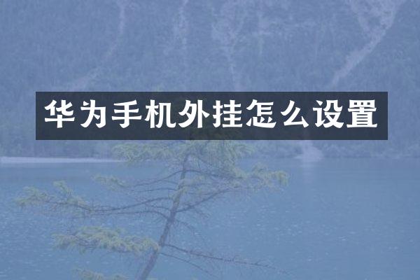 华为手机外挂怎么设置