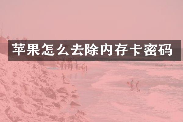 苹果怎么去除内存卡密码