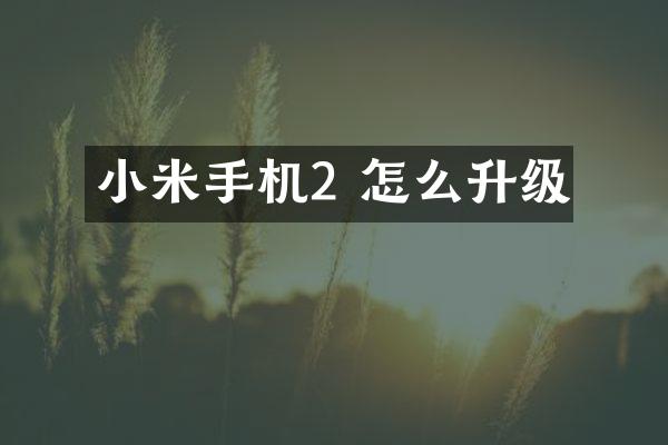 小米手机2 怎么升级