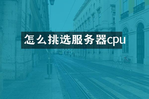 怎么挑选服务器cpu