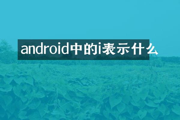 android中的i表示什么