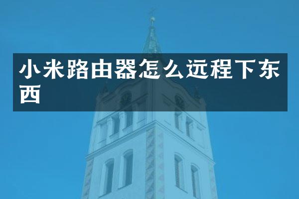 小米路由器怎么远程下东西