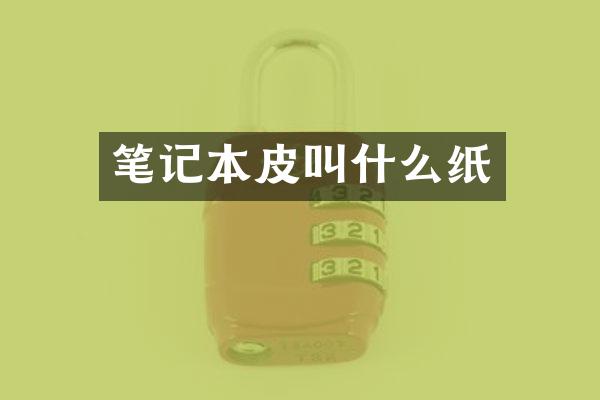 笔记本皮叫什么纸