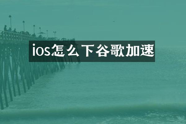 ios怎么下谷歌加速