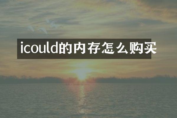 icould的内存怎么购买