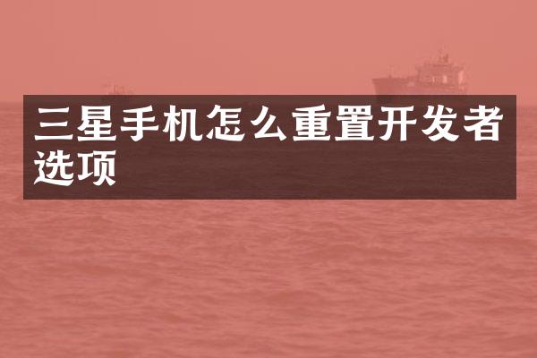 三星手机怎么重置开发者选项