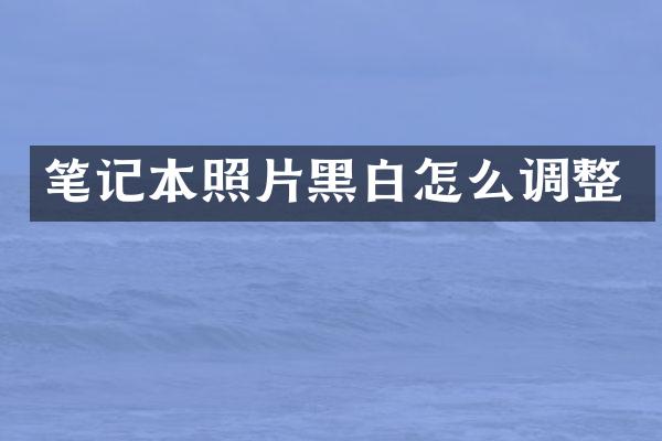 笔记本照片黑白怎么调整