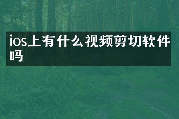ios上有什么视频剪切软件吗