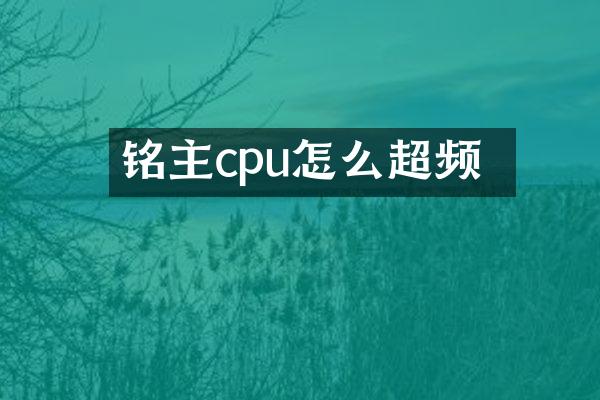 铭瑄主cpu怎么超频