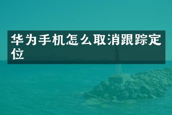华为手机怎么取消跟踪定位