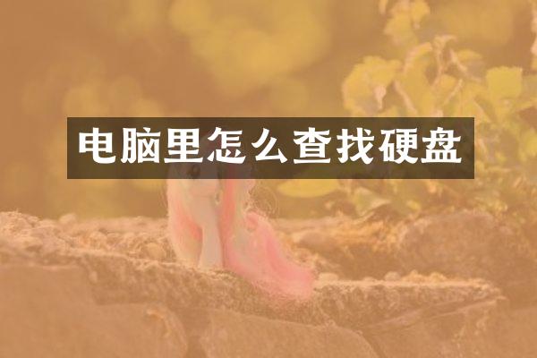 电脑里怎么查找硬盘