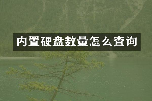 内置硬盘数量怎么查询