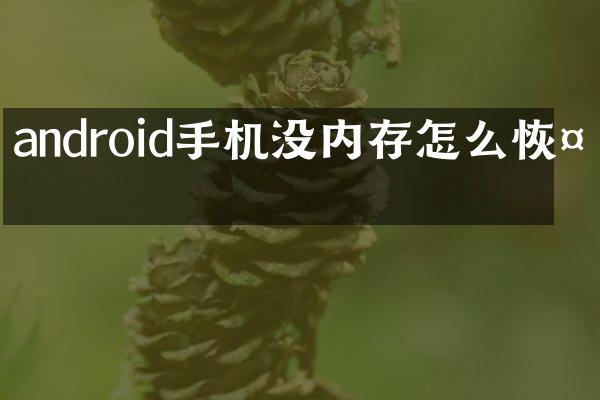 android手机没内存怎么恢复