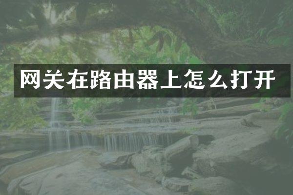 网关在路由器上怎么打开