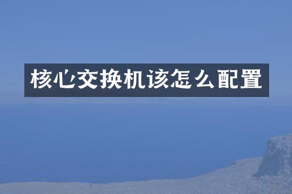 核心交换机该怎么配置