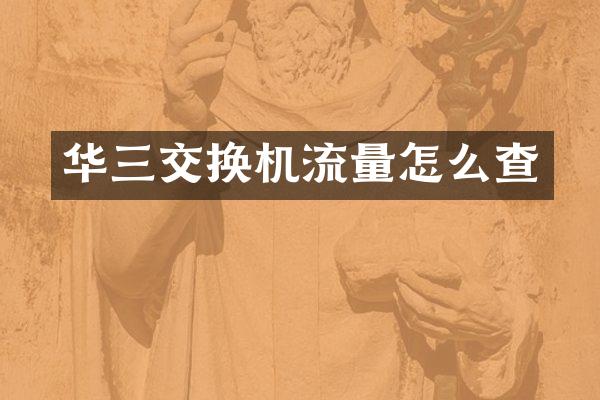 华三交换机流量怎么查