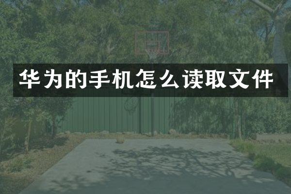 华为的手机怎么读取文件