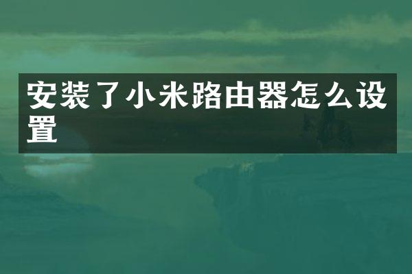 安装了小米路由器怎么设置