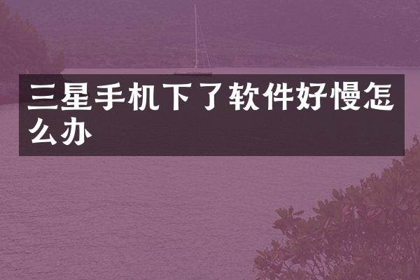 三星手机下了软件好慢怎么办