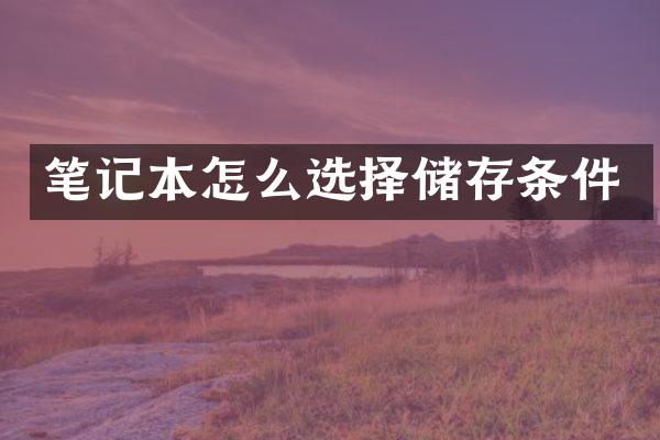 笔记本怎么选择储存条件
