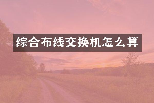 综合布线交换机怎么算