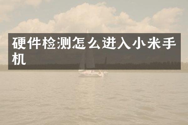 硬件检测怎么进入小米手机