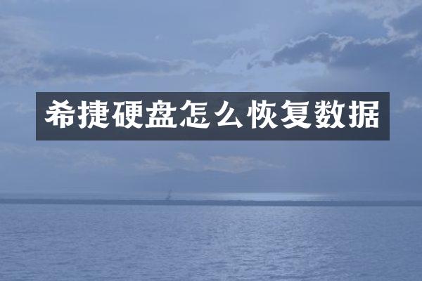 希捷硬盘怎么恢复数据
