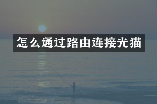 怎么通过路由连接光猫
